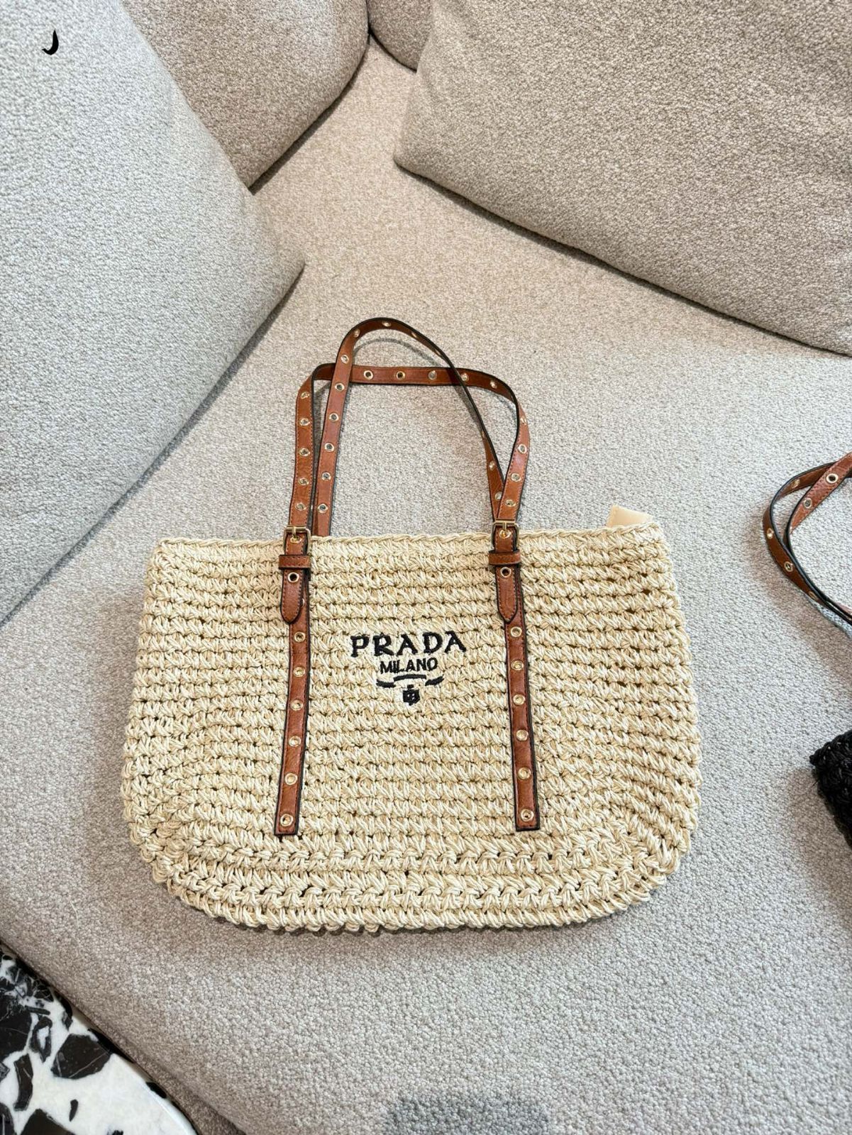 今日特価】Prada Straw Tote Bag - ストローショッピングバッグ