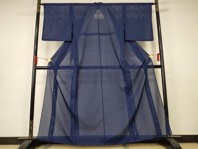 平和屋着物＊夏物 色無地 絽 青褐色 洗える着物 AABB2483jd