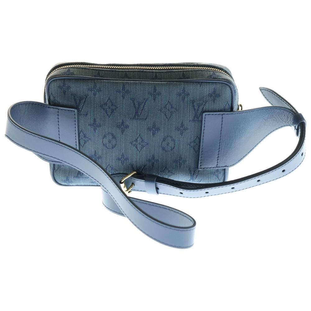 LOUIS VUITTON ルイヴィトン モノグラム デニム バムバッグ ウエストバッグ ボディバッグ ブルー デニム ゴールド金具 アウトドア M44741