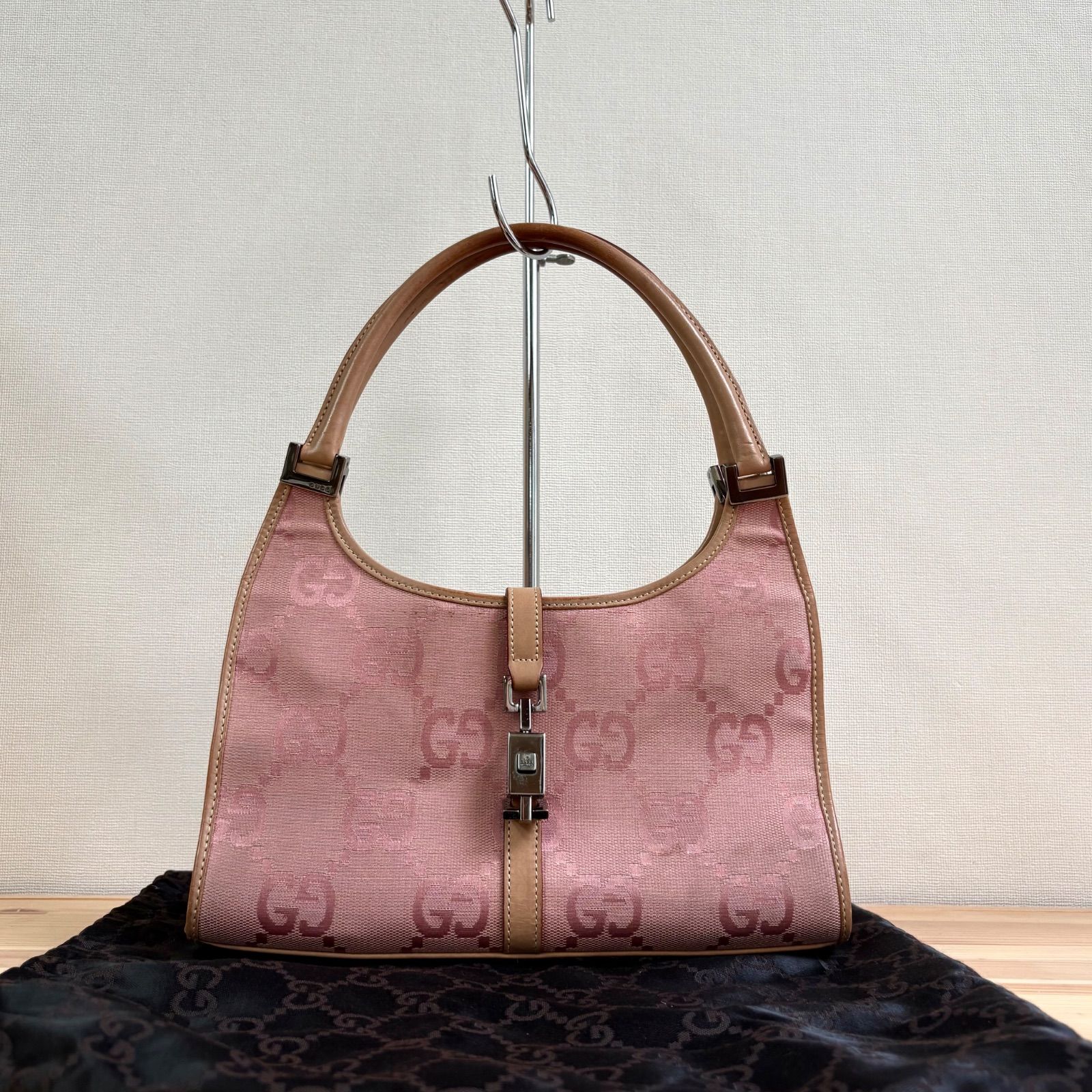 GUCCI グッチ ジャッキー GG柄 ピンク ハンドバッグ