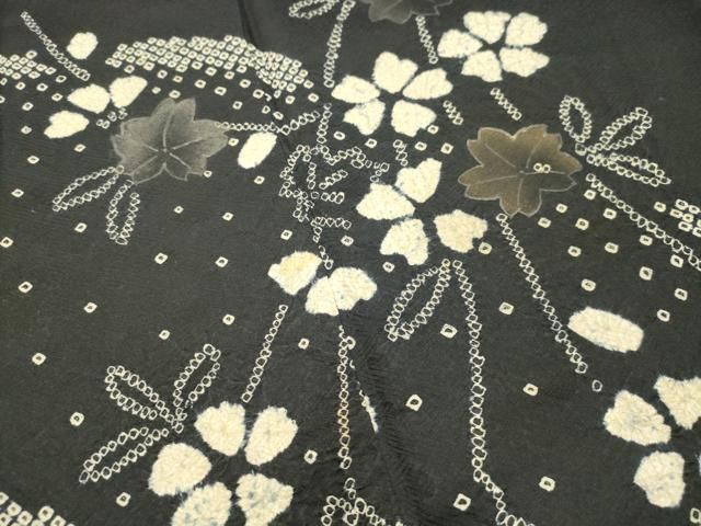 平和屋着物○訪問着 総絞り 枝花文 黒地 正絹 逸品 DAAR4322tw - メルカリ