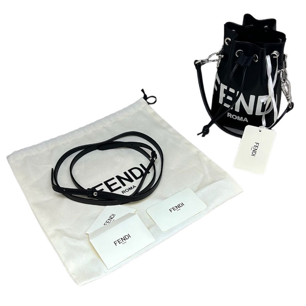 新品 FENDI モントレゾール ミニ ロゴ レザー バケットバッグ