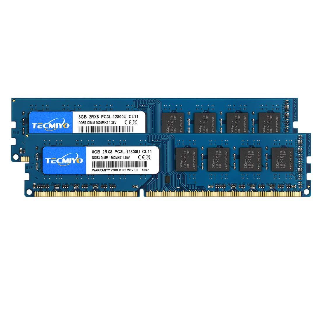 DDR3L 1600 2X8GB DIMM_ブルー テクミヨ デスクトップPC用 メモリ1.35V