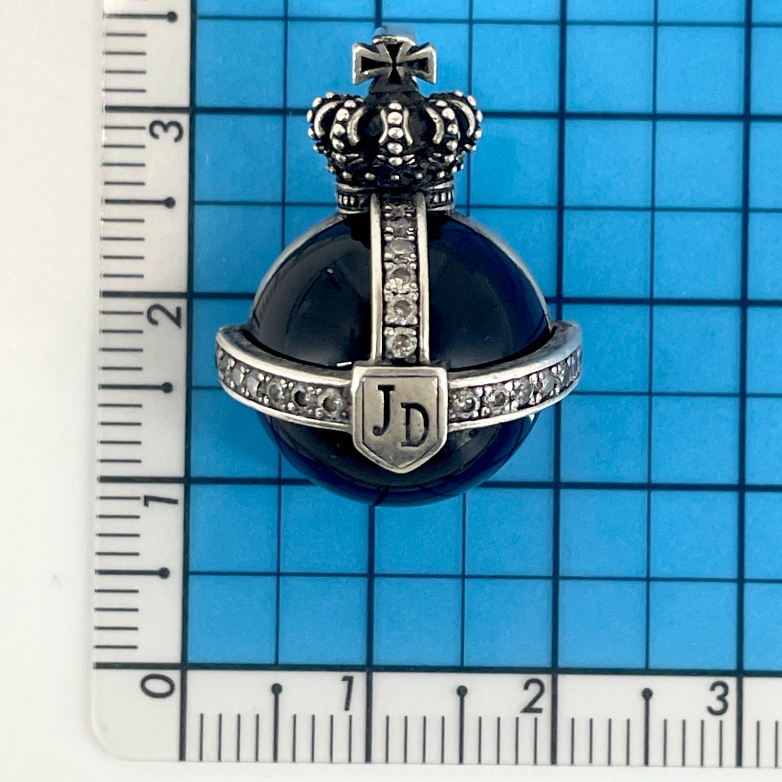 ジャスティンデイビス シルバー925 オニキス×ジルコニア オーブ