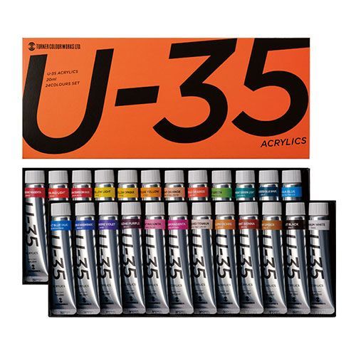 まとめ買い ターナー色彩 アクリル絵具 U-35 アクリリックス 20ml 24色セット UA02025C ×3セット