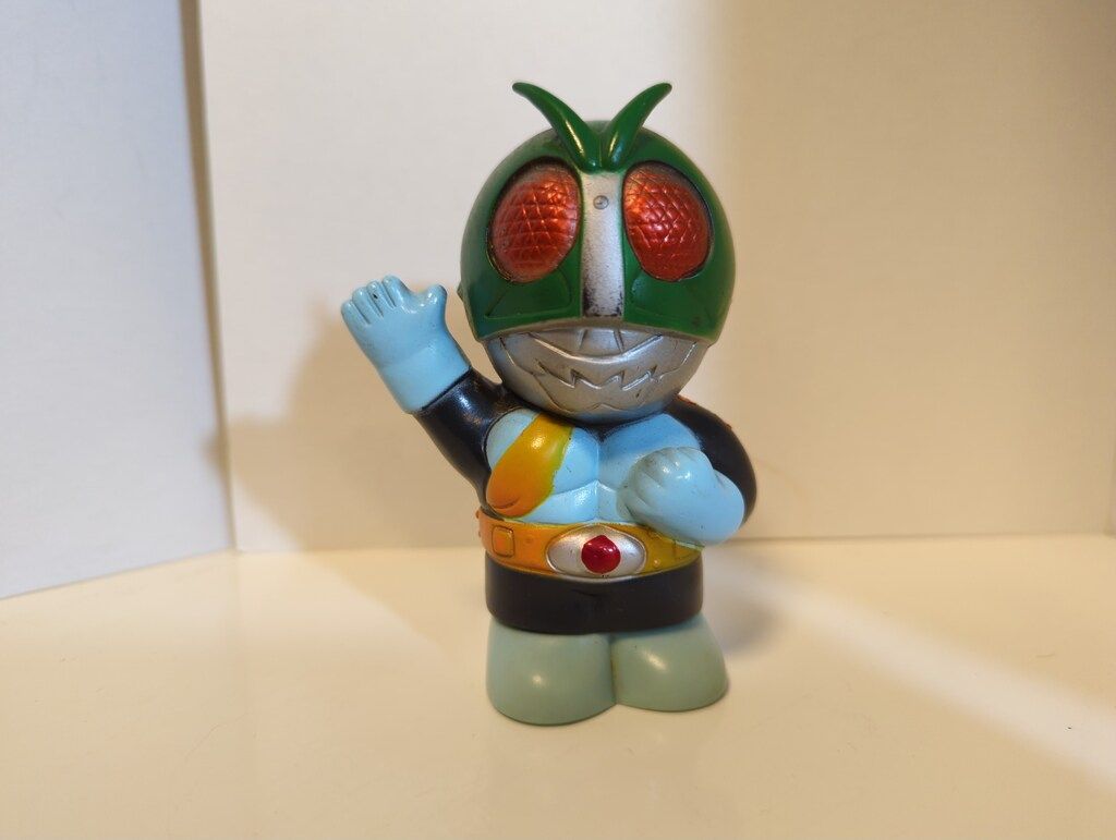 富士銀行 貯金箱 仮面ライダー ソフビ 当時物 ミラーマン 昭和