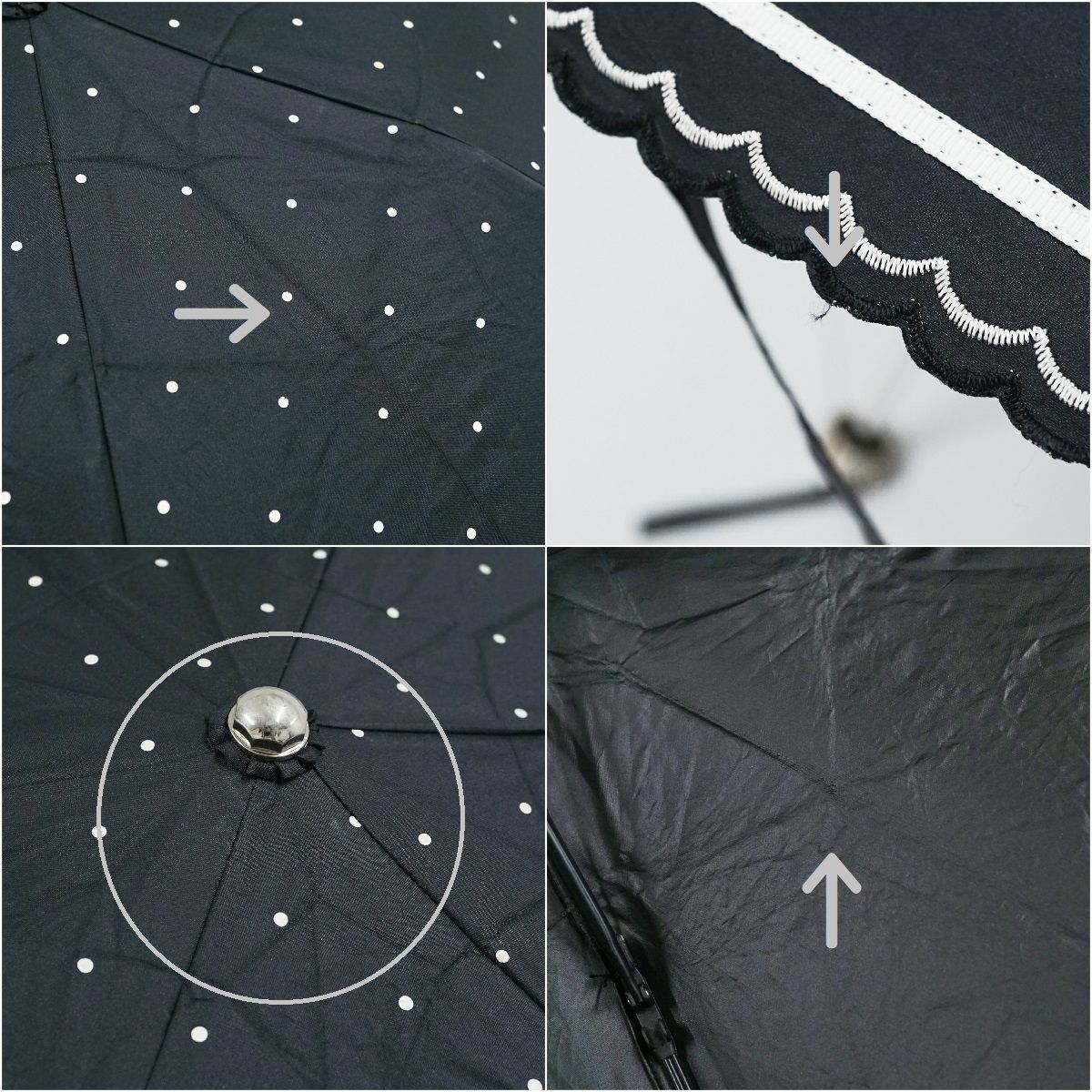 美品　ポロラルフローレン　ドット総柄　ポニー刺繍　日傘 折りたたみ日傘 POLO RALPH LAUREN ポロラルフローレン USED品