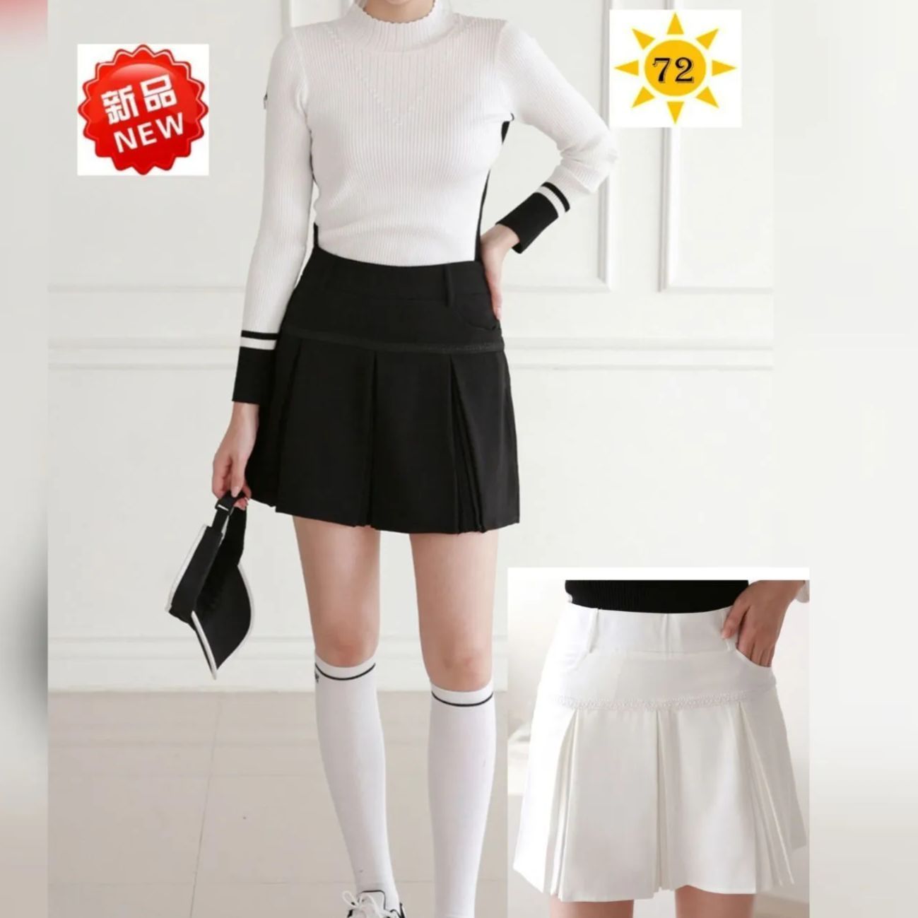 レディース プリーツスカート メルカリのみの限定安売り 韓国ゴルフウェアスカート 夏のゴルフには最高