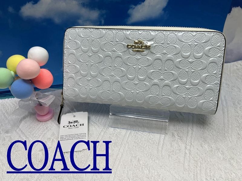 コーチ 財布 COACH 長財布 ラグジュアリー デボスド シグネチャー パテント アコーディオン ジップ アラウンドプレゼント 贈り物 ギフト レディース 長 財布 メンズ  新品未使用 ブランド ファッションF54805 C231 13