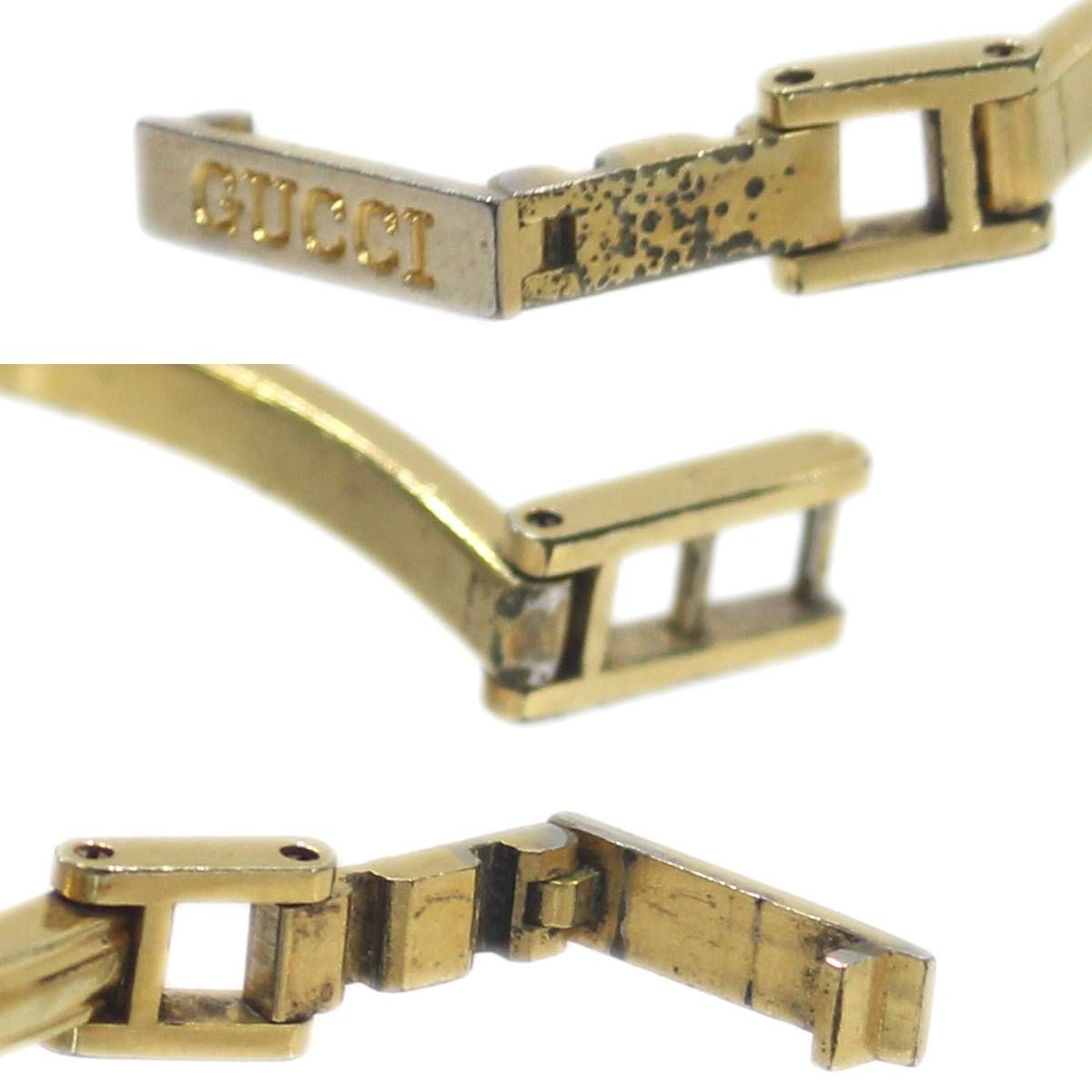 GUCCIグリーンベゼル アナログ時計 金属バンド GUCCI / グッチ チェンジカラーベゼル クォーツ 1100-L YG
