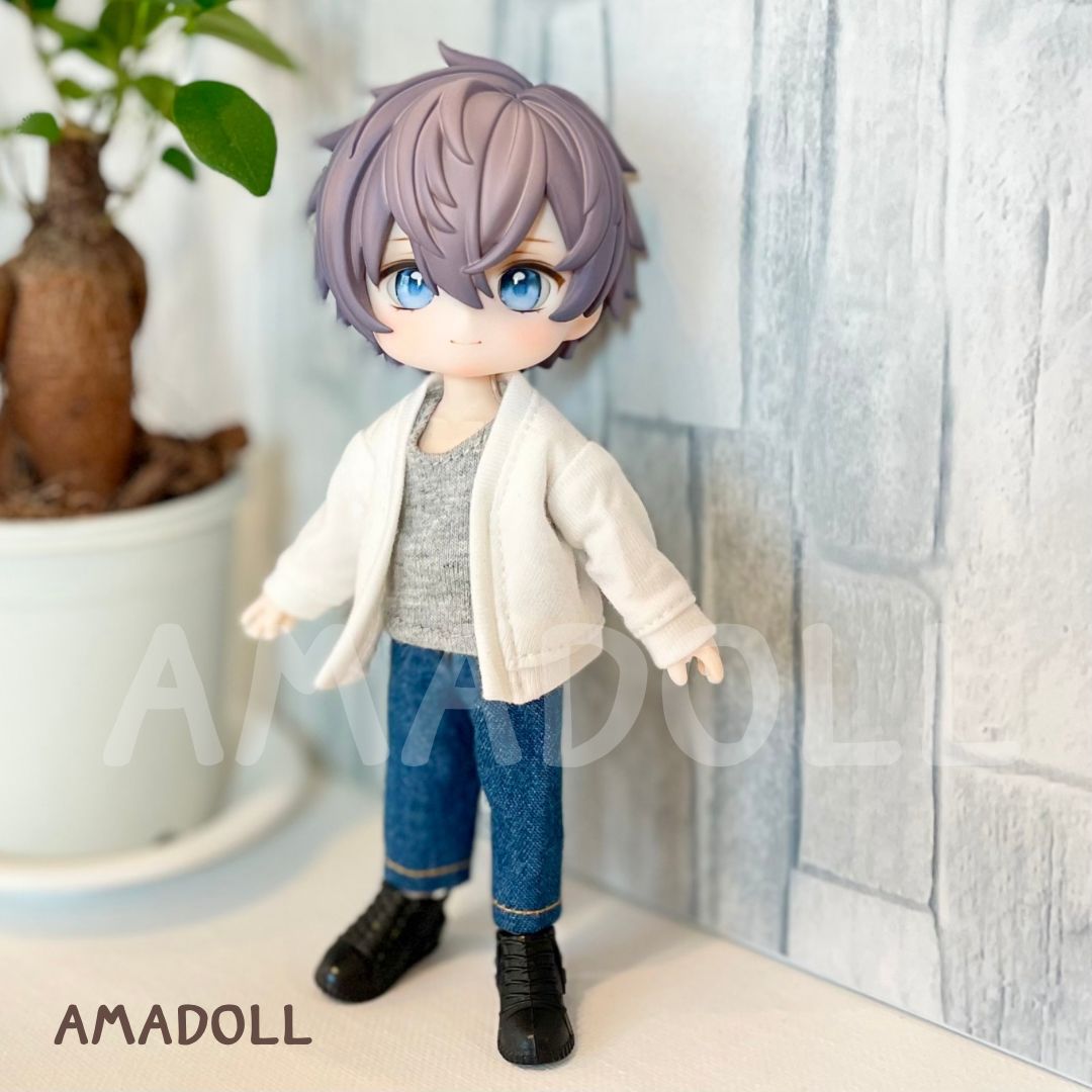 ミニスウィーツドール  オビツ　ねんどろいどどーる  アウトフィット　服 オビツ11 服 セット 靴 黒 男の子 ねんどろいどどーる 可 1/12 サイズ