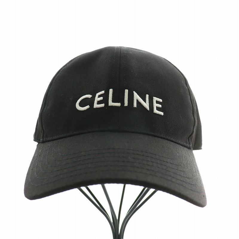 セリーヌ CELINE ロゴキャップ ブラック　Lサイズ セリーヌ CELINE 帽子 ベースボールキャップ ロゴ 刺繍 L