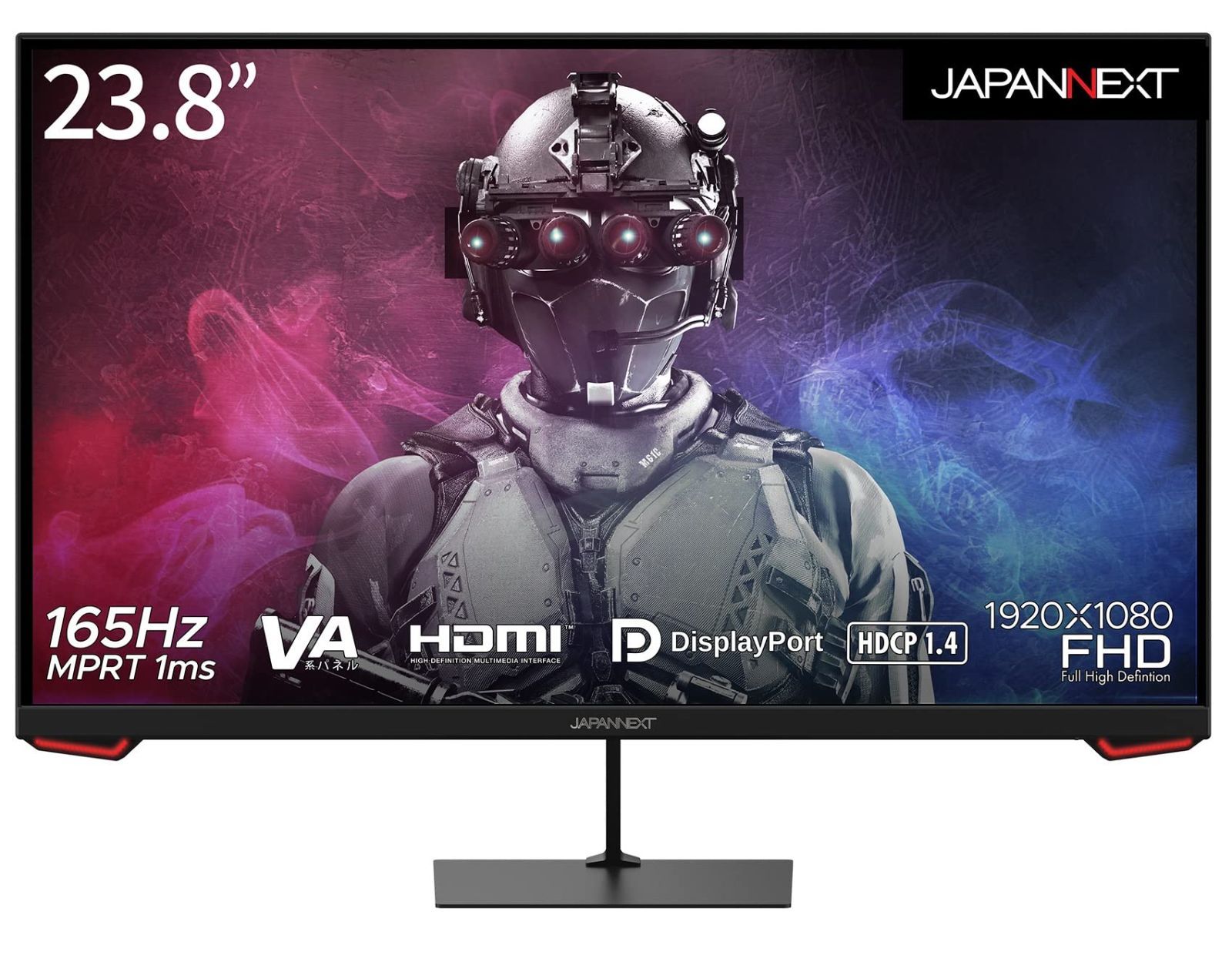 【在庫処分】フルHD 1ms 1920x1080解像度 VA 165Hz パネル ゲーミングモニター ディスプレイ (HDMI/DisplayPort/VESA対応/ブルーライトカット 23.8インチ / 視野角178) JAPANNEXT JN-VG238