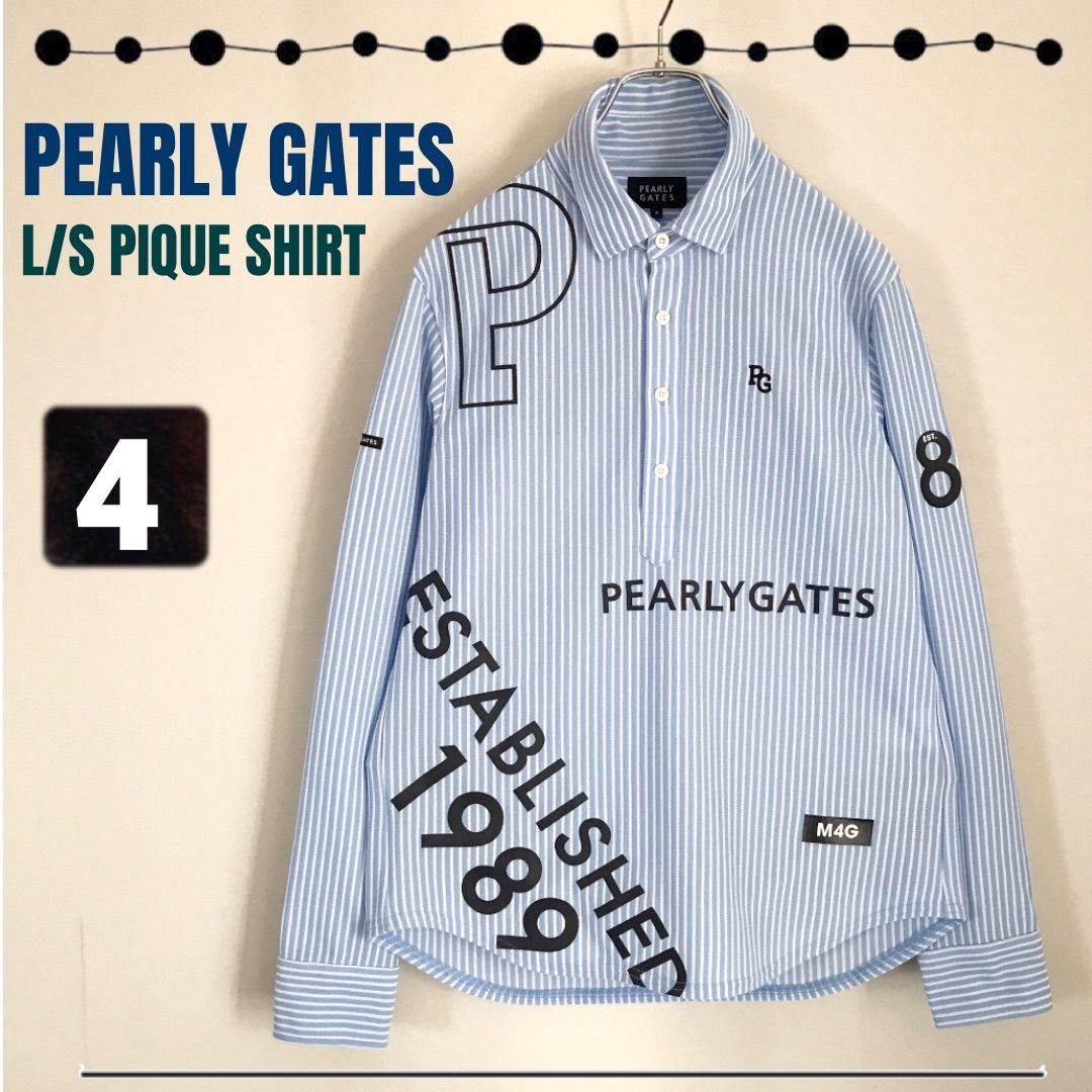 PEARLY GATES ストライプ長袖シャツ L 超美品】パーリーゲイツ
