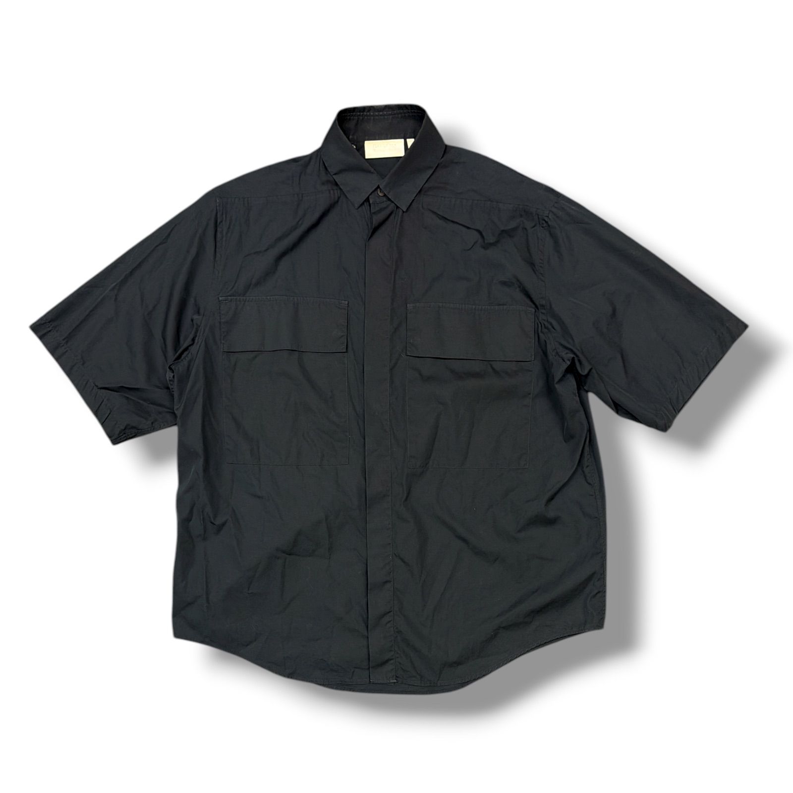 FEAR OF GOD × Ermenegildo Zegna 20AW Overized Short Sleeve Shirt オーバーサイズシャツ ショートスリーブ フィアオブゴッド エルメネジルドゼニア コラボ ネイビー XS 173M6
