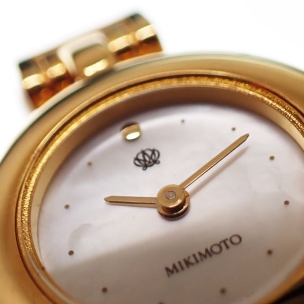 【美品】ミキモトJAL ゴールド パール クォーツ時計　4n20-0941 稼動 MIKIMOTO △ 【MIKIMOTO】ミキモト 2連 パールウォッチ JAL限定