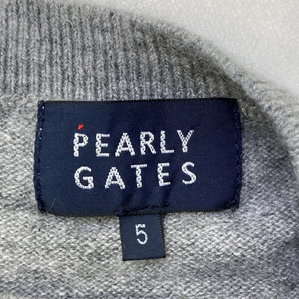 サイズ：5 PEARLY GATES パーリーゲイツ  カシミヤ ニットセーター  グレー系 [240101468868] ゴルフウェア メンズ ストスト サイズ：5 PEARLY GATES パーリーゲイツ カシミヤ ニット