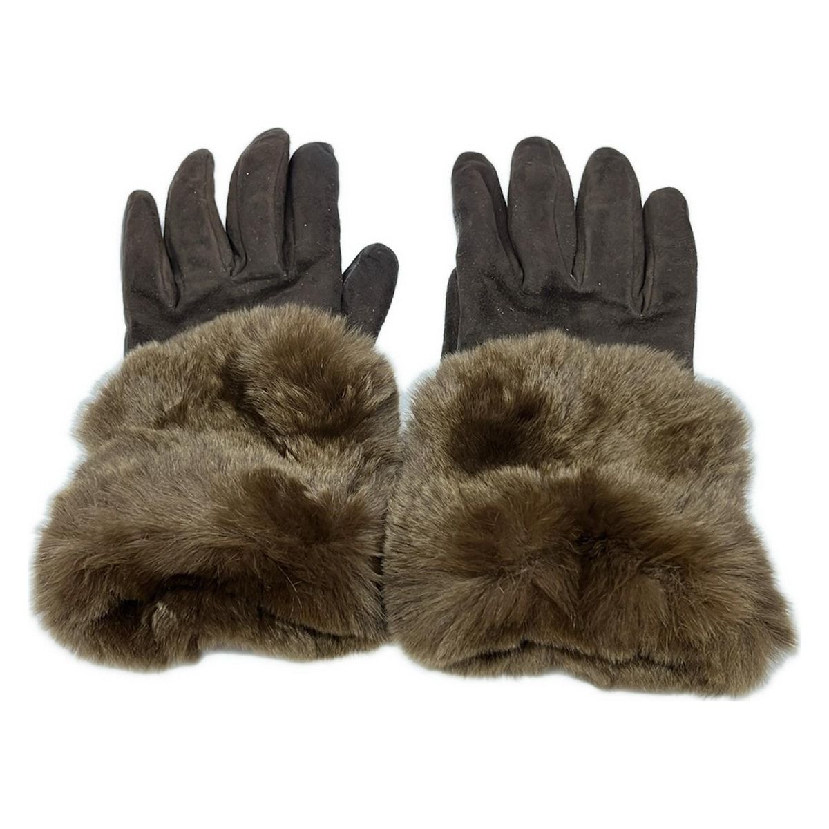 Gala Gloves ガラグローブ 手袋 レディース - ダークブラウン レザー ファー