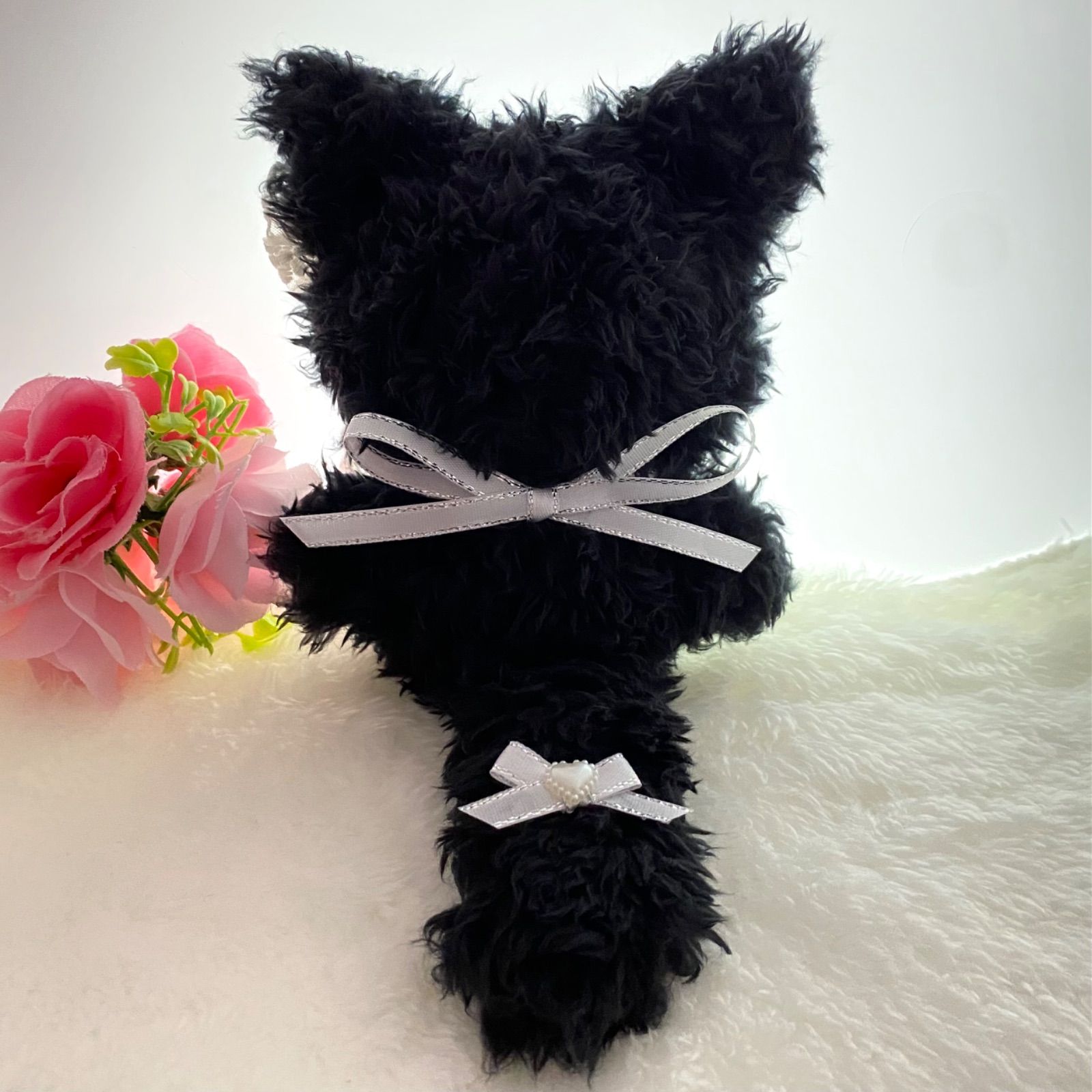ぬい服　着ぐるみ　にじぱぺっと10cm 黒猫　黒 しっぽ付き ぬい服 着ぐるみ にじぱぺっと10cm 黒猫 水色 しっぽ付き - メルカリ