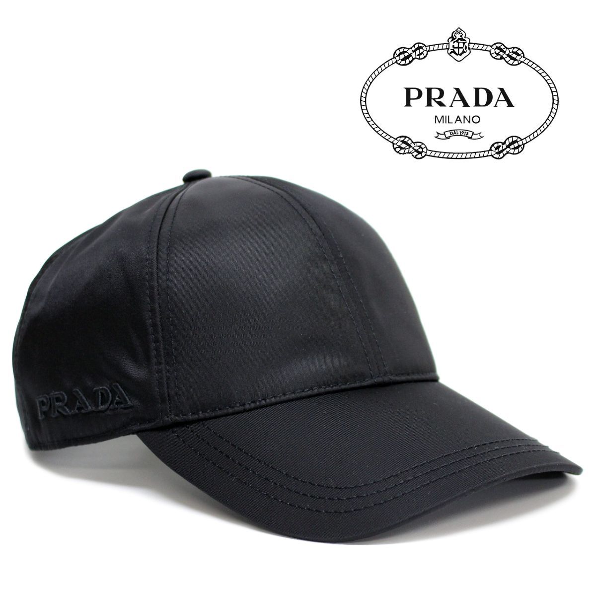 1 PRADA プラダ 1HC274 2CCA ブラック ナイロン ベースボールキャップ 