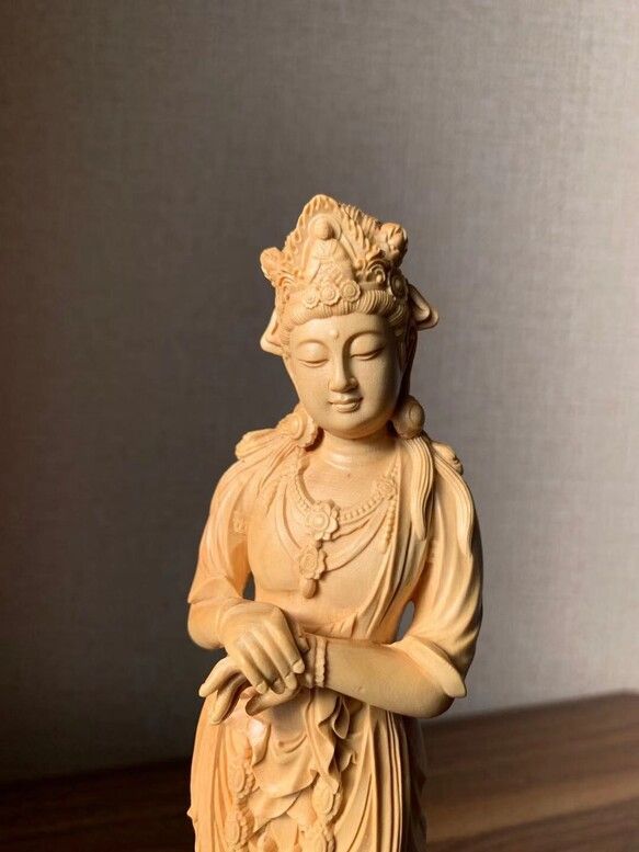 木彫 仏像 観音菩薩様像 ツゲ