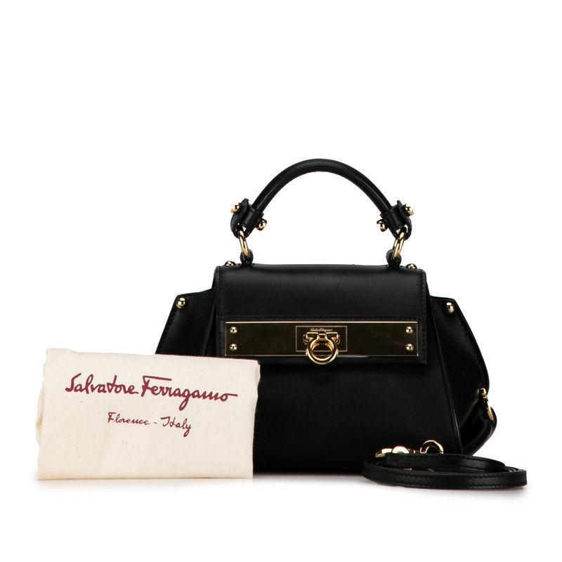 （未使用　展示品）サルヴァトーレフェラガモ Salvatore Ferragamo ソフィア 2way ショルダー ハンドバッグ 斜め掛け レザー グレー シルバー金具 BW-21 FERRAGAMO （未使用 展示品）サルヴァトーレフェラガモ Salvatore