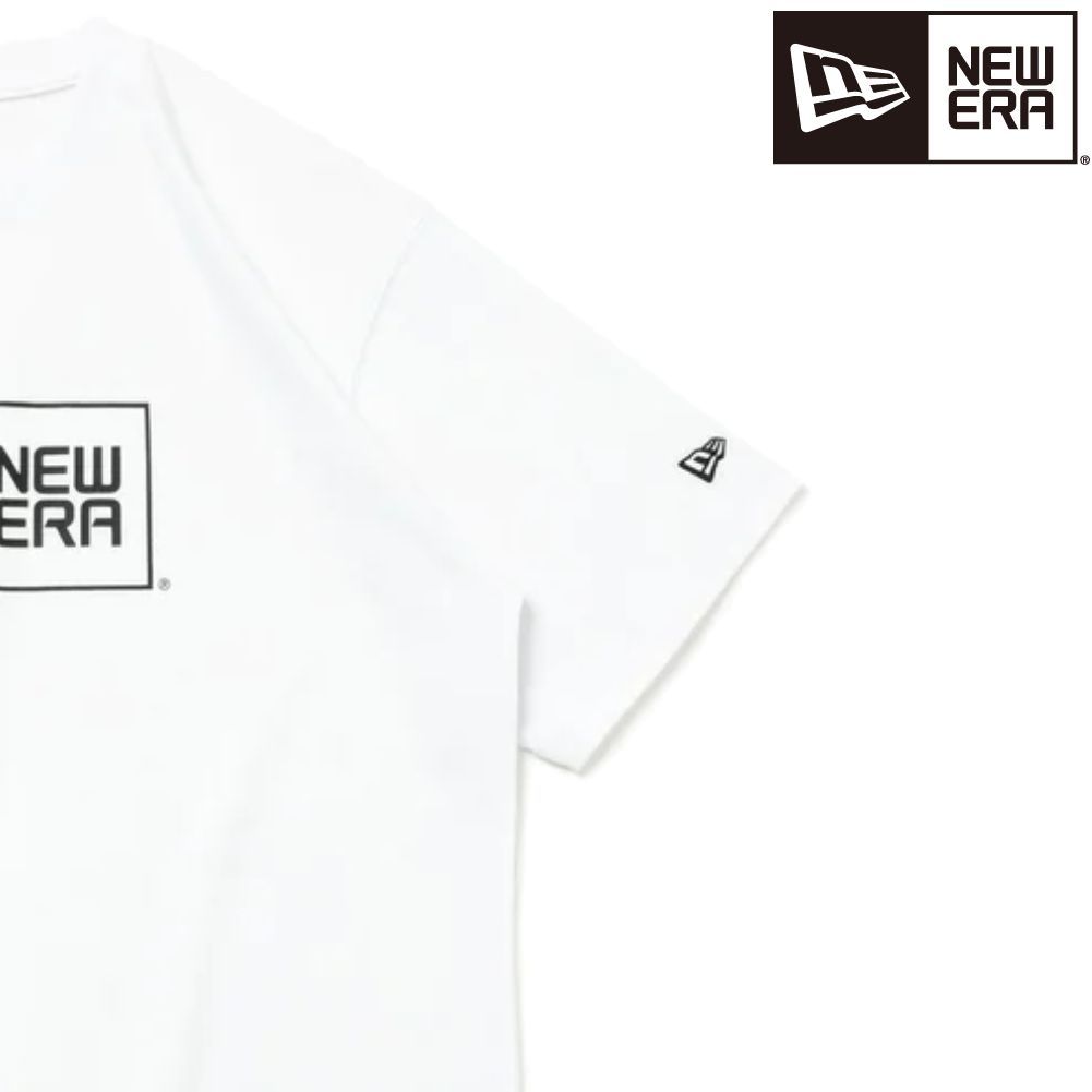 ニューエラ S/S Tシャツ コットン ボックスロゴ ホワイト ブラック 1枚  New Era S/S T-Shirts Cotton Box Logo White Black 1 Sheet