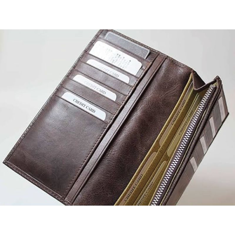 ファスナー付 本革