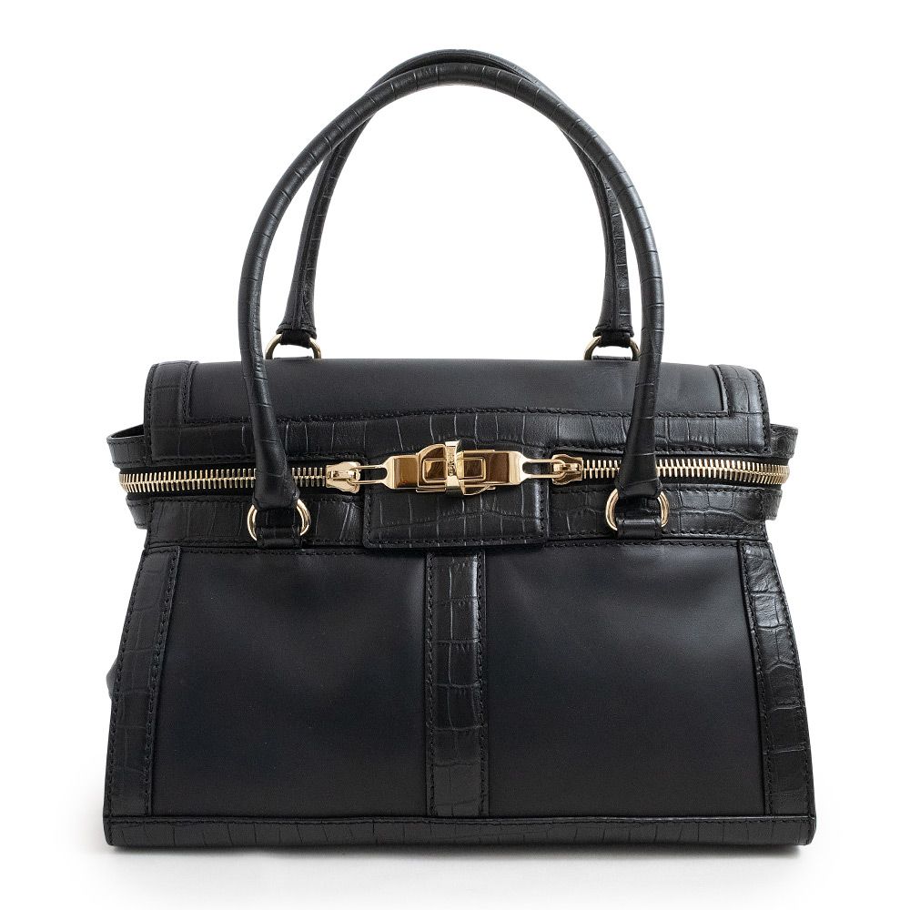 マックスマーラ ショルダー ハンドバッグ レザー ブラック 黒 ゴールド金具 MAX MARA