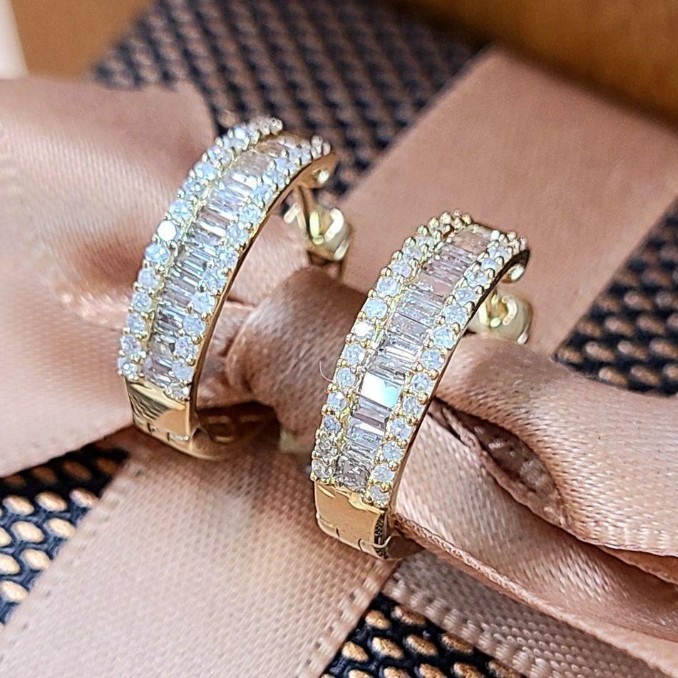 2way 計 0.5ct ダイヤモンド K18 wg フープ ピアス 鑑別書 付