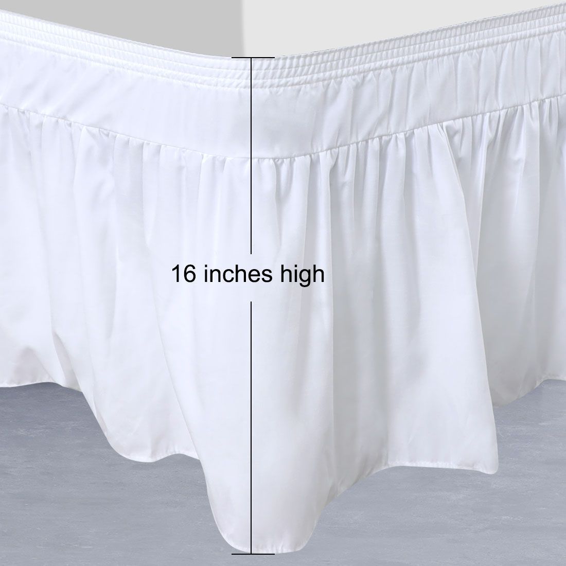 PiccoCasa ベッドスカート ポリエステル 無地 北欧 プリーツ かわいい 取り付け簡単 ベッドカバー フリル 姫系 軽量 スカート丈40 cm ホワイト 150*200cm