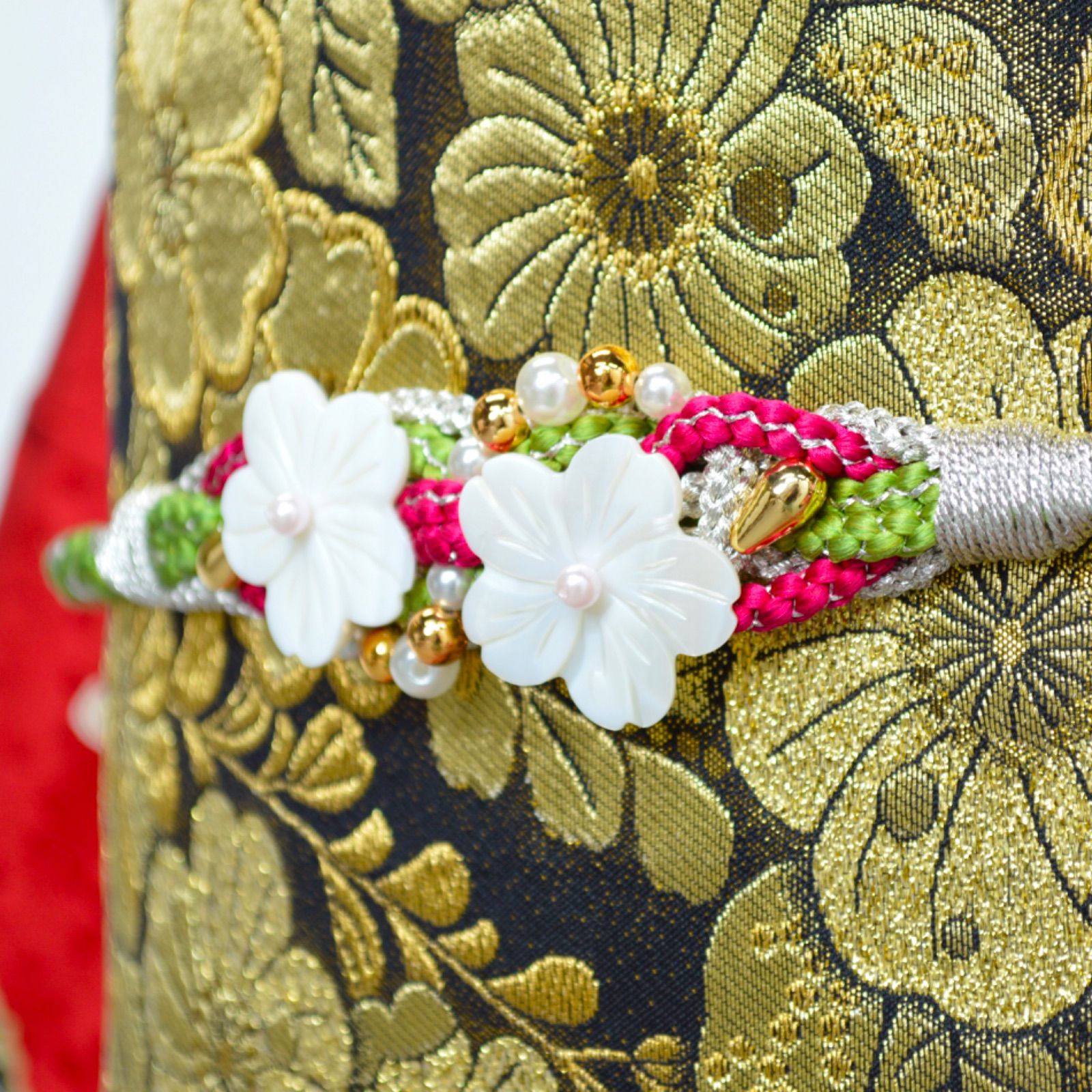 美品》正絹 振袖フルセット S〜Lサイズ 成人式 金駒刺繍 鶴 赤地