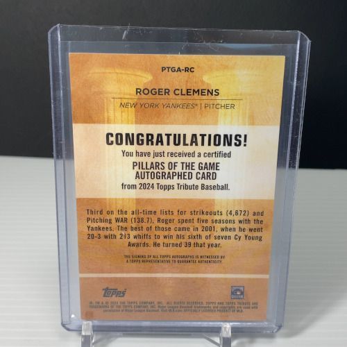 2024 Topps Tribute ロジャー・クレメンス☆直筆サインカード