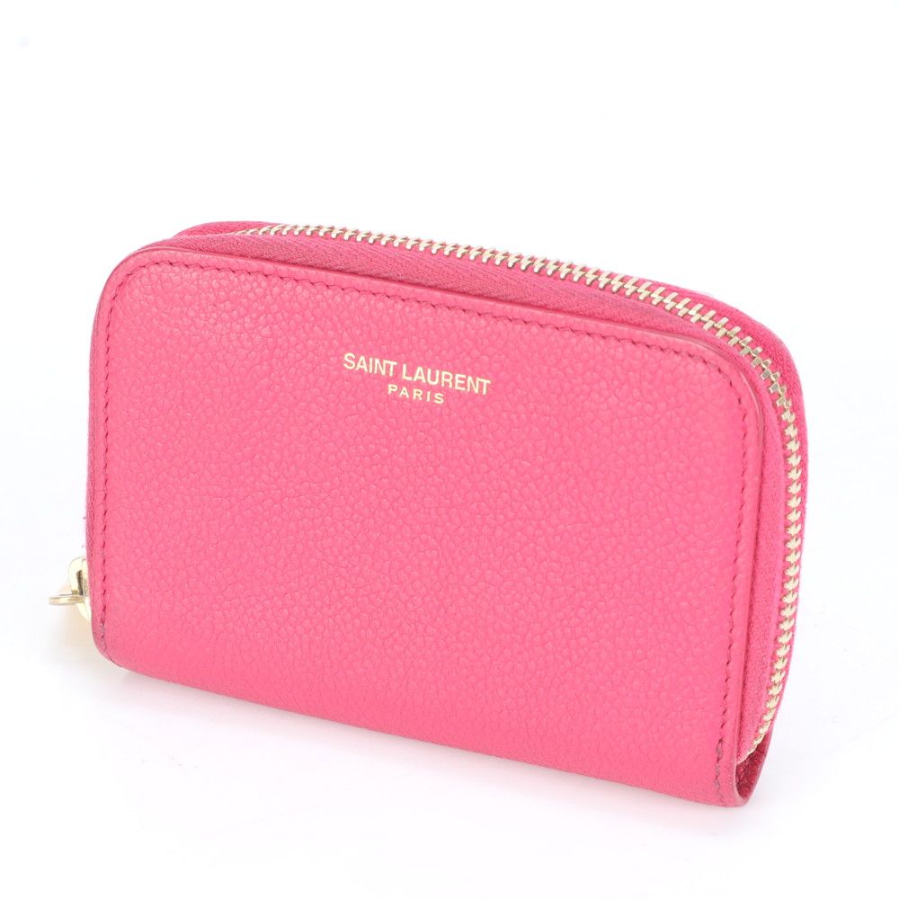 サンローラン パリ YSL レザー コインケース 小銭入れ コンパクト ウォレット ラウンドファスナー レディース ECE CJ18-6