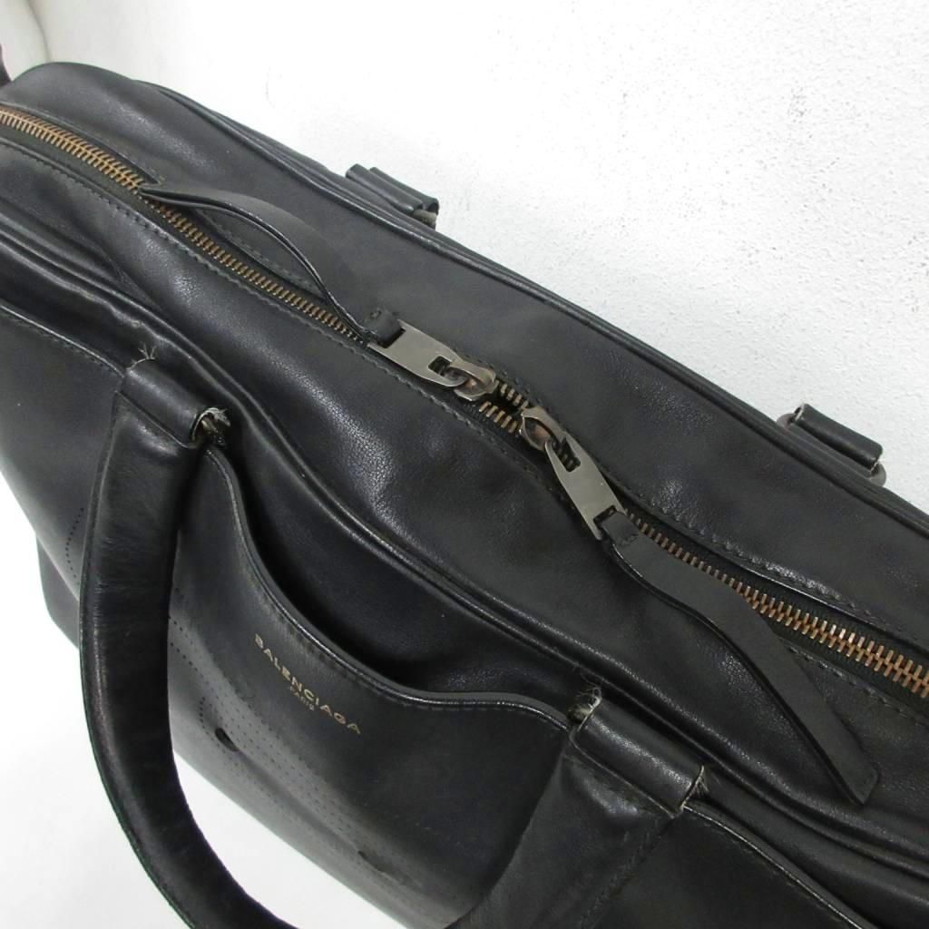 バレンシアガ BALENCIAGA ブラックアウトシティ ブリーフケース レザー
