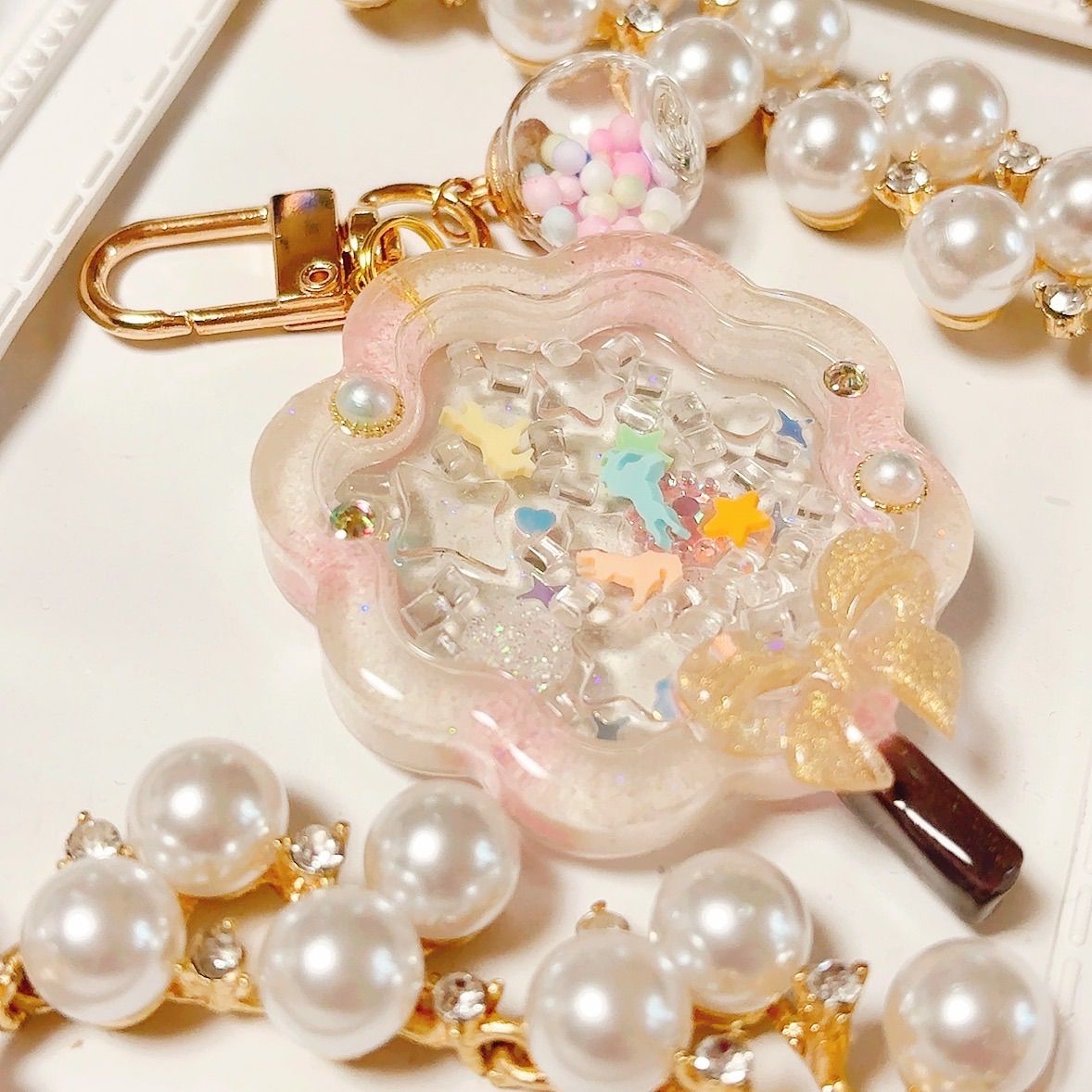 あーちゃん様オーダーページ　シャカシャカキーホルダーシェイカー もふもふうさちゃんシェイカー◇シャカシャカキーホルダー