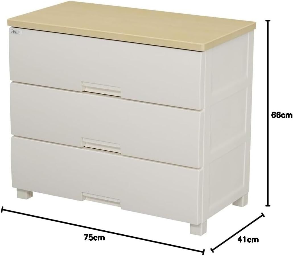 天馬 Tenma 使いやすさを追求したチェスト サイズ 豊富 インテリアに合うリビングチェスト タンス 収納ケース 衣装ケース プラスチック 組立不要 色 メープル サイズ F7503 幅75×奥行41×高さ66cm