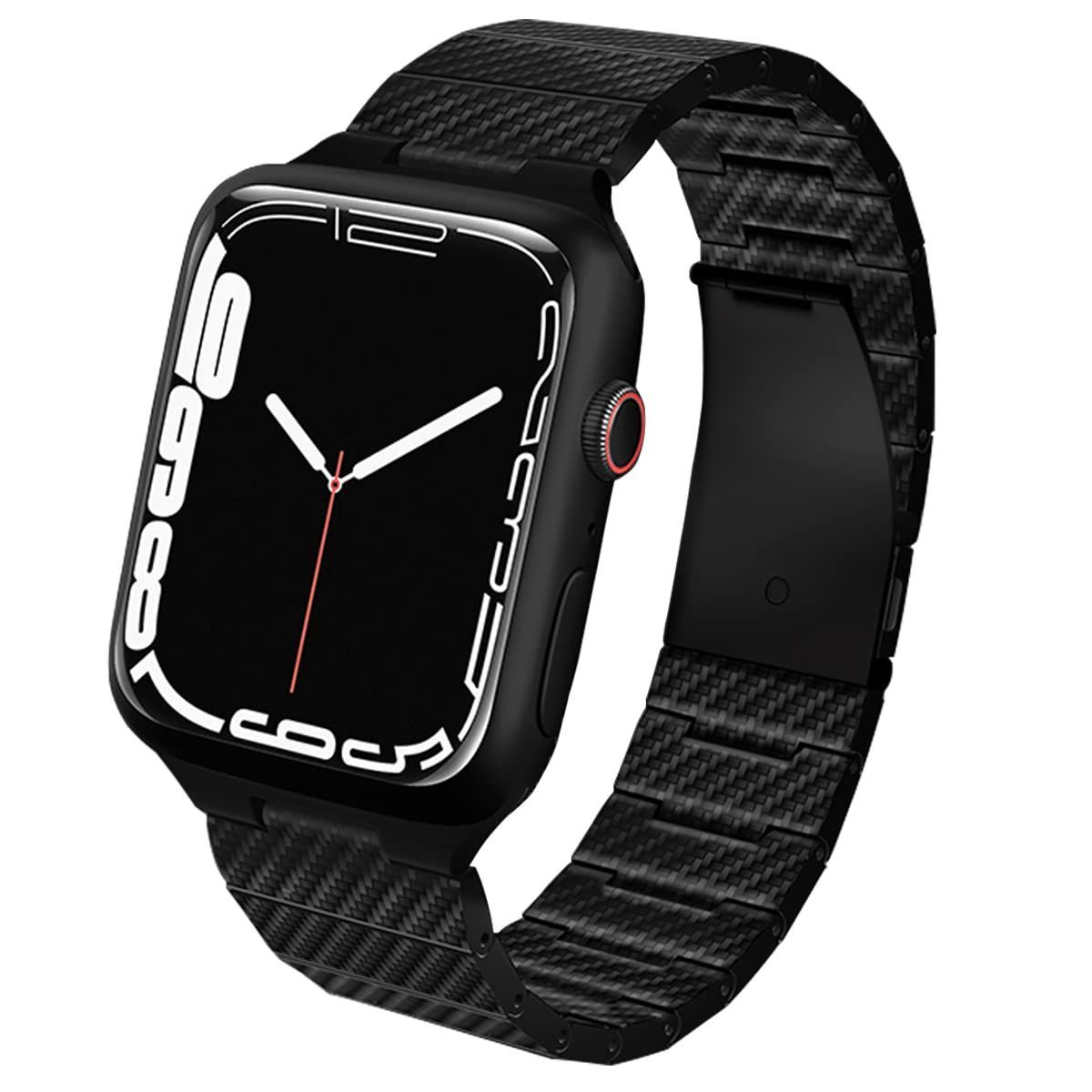 「EIDKAJKS」カーボン製 iWatch Band Apple Watch 対応 バンド Series 8/7/6/SE/5/4/3/2/1 41mm 40mm 38mm 45mm 44mm 42mm 適用 交換ベルト本物のアラミドカーボンファ
