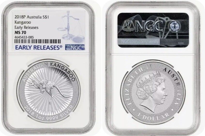 2018 P Atralia Silver Kangaroo 1 oz $1 - NGC MS70 Early Releases