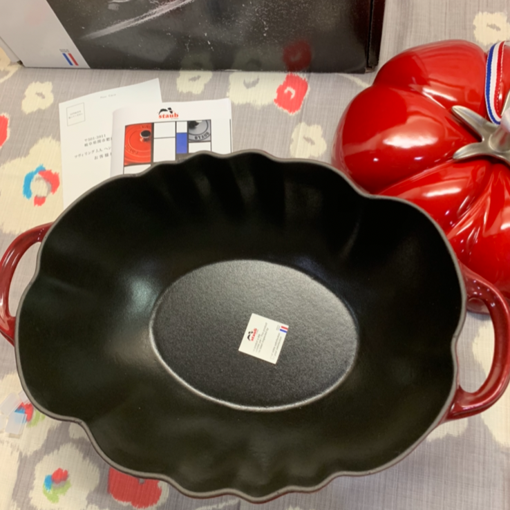 廃盤 新品 STAUB トマト ココット 正規店購入生涯保証 25cm ストウブ