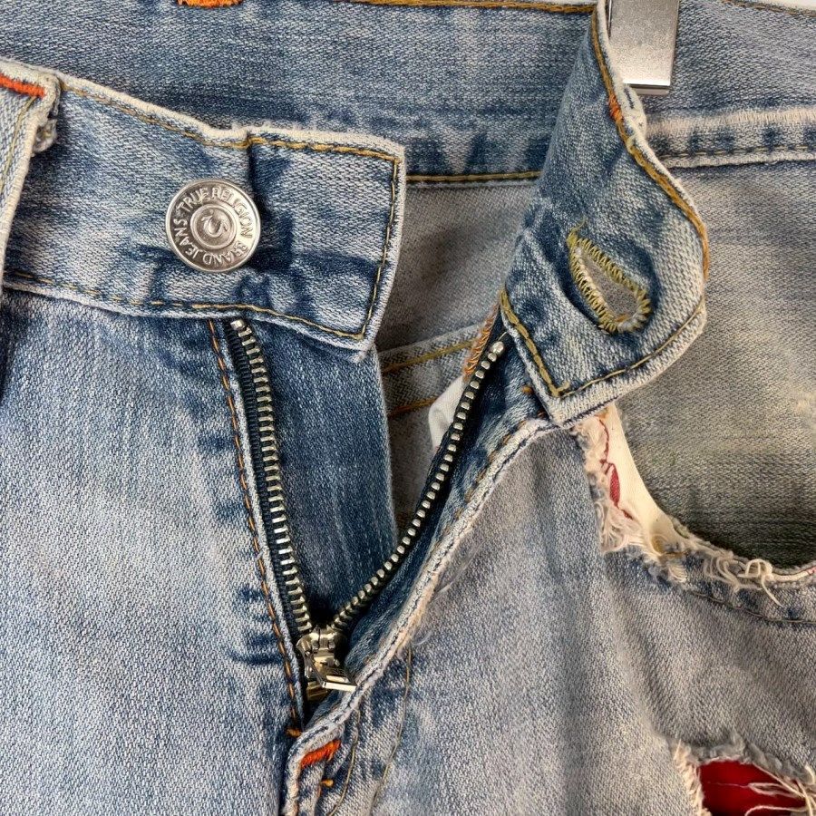美品✨TRUERELIGION/トゥルーレリジョン ダメージ加工 フレア y2k y2k トゥルーレリジョン デニムパンツ LILY フレア USA製【25