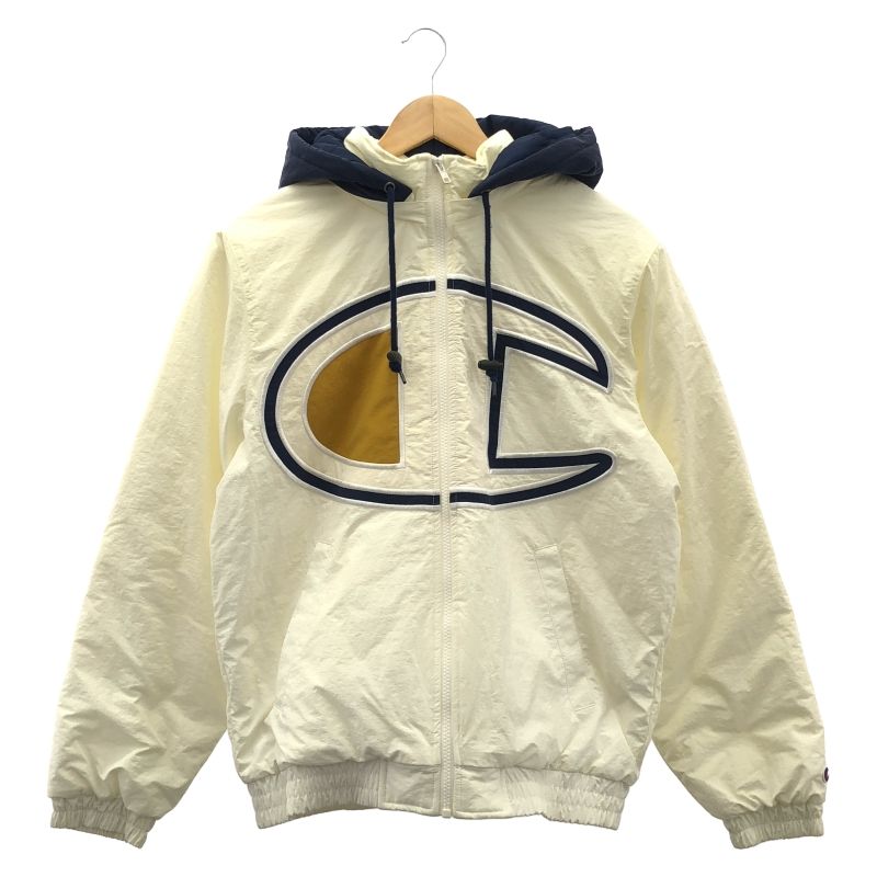 【中古】Supreme × Champion Puffy Jacket サイズS 白×紺[91]