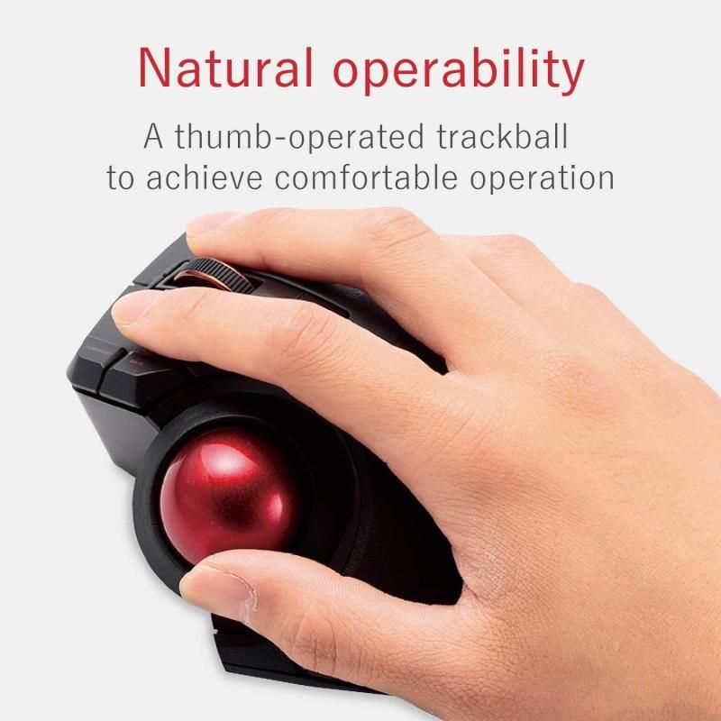 エレコム トラックボールマウス|親指|8ボタン|有線|無線|Bluetooth|ブラック