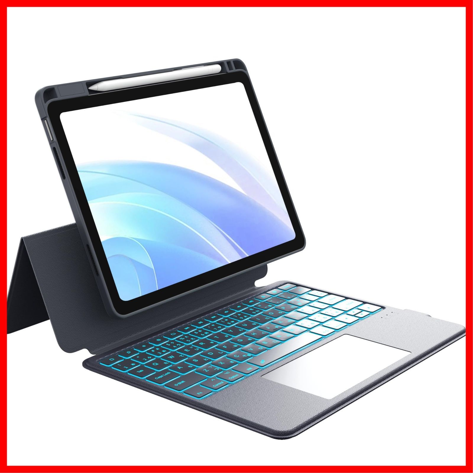 商品 CHESONA iPad 10 世代 キーボード マグネット着脱式 ipad 第10|11世代 用頑丈キーボードケース 多機能タッチパッド搭載 7色バックライト 15°～180°調整 ブラケット落下防止 耐傷性 type-c充電式 ペンシルホル