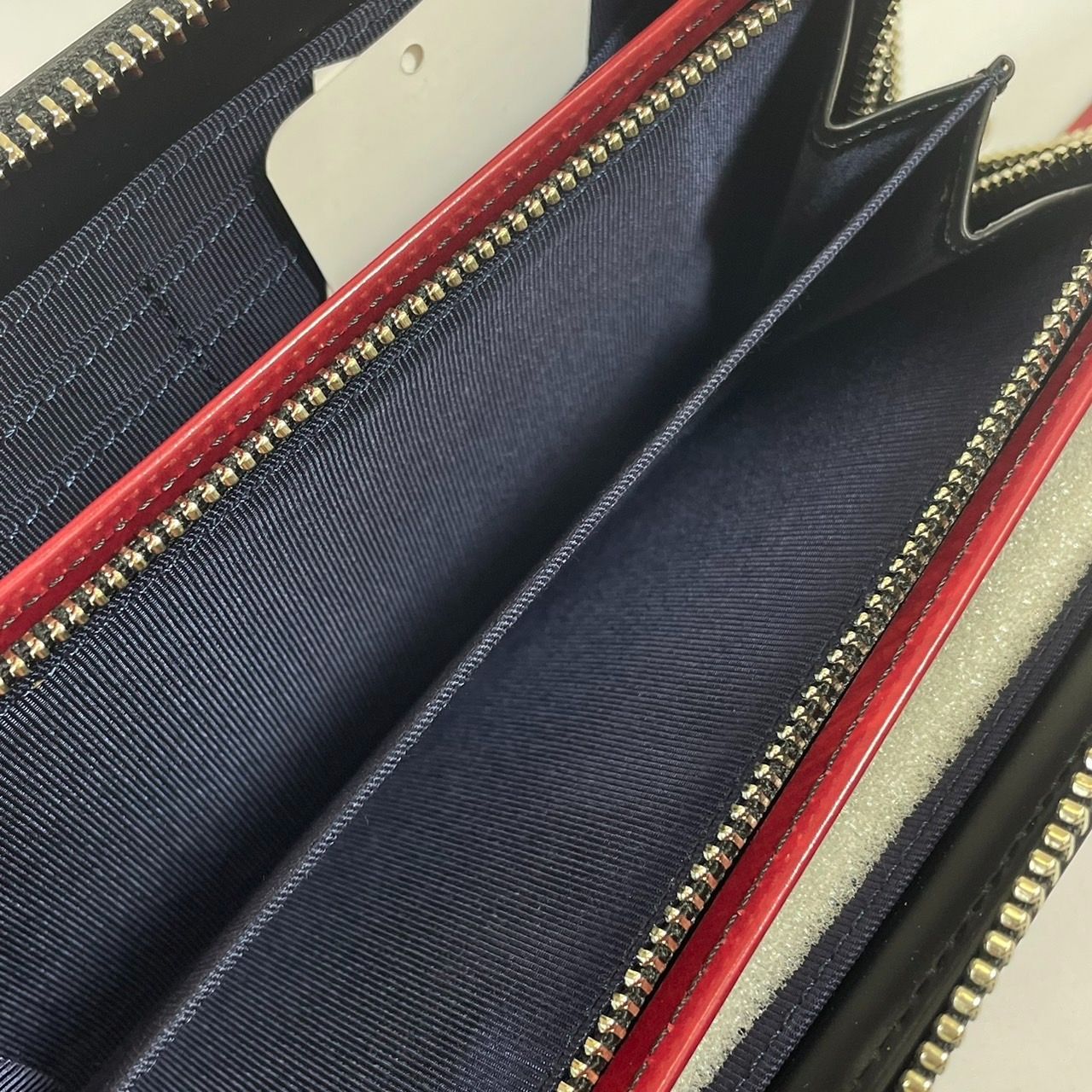 LANVIN en Bleu】ランバンオンブルー 長財布 赤 レッド × 紺 ネイビー 