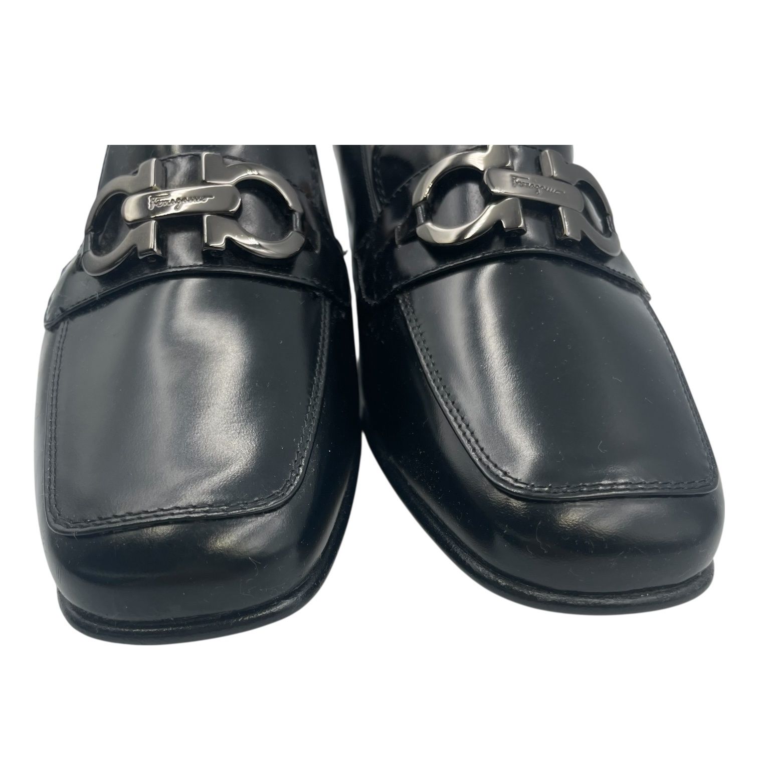 Salvatore Ferragamo ブラックレザー ローファー Salvatore Ferragamo ビットローファーレザーブラック - メルカリ