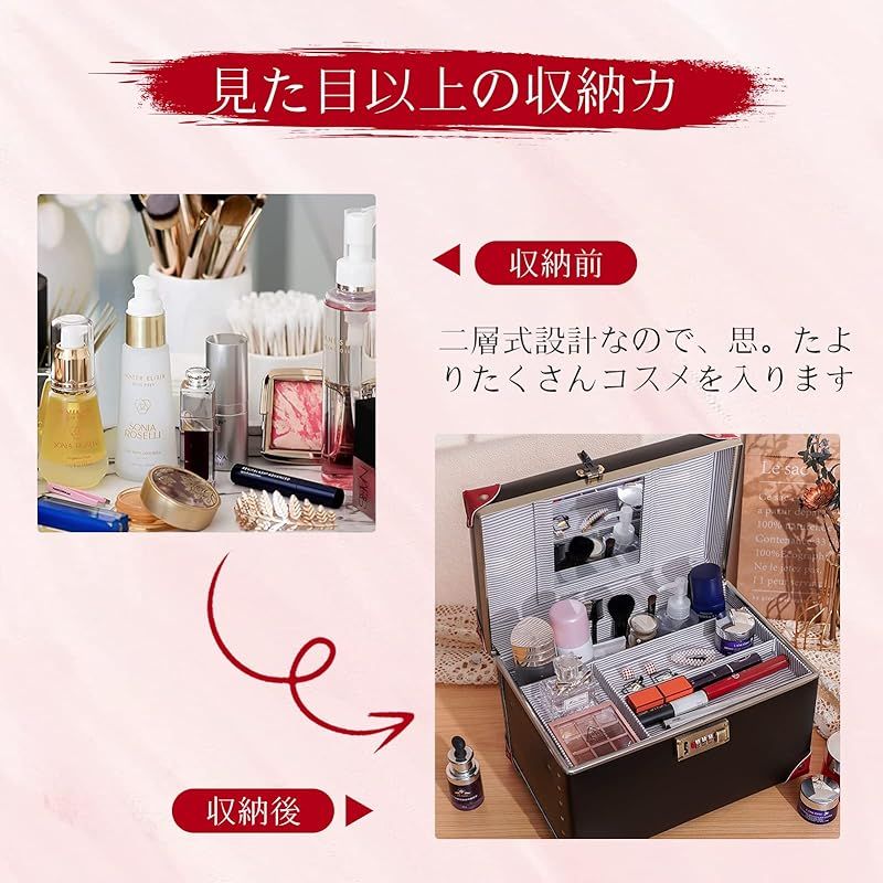 urecity ポータブルメイクアップトレインケース コスメティック