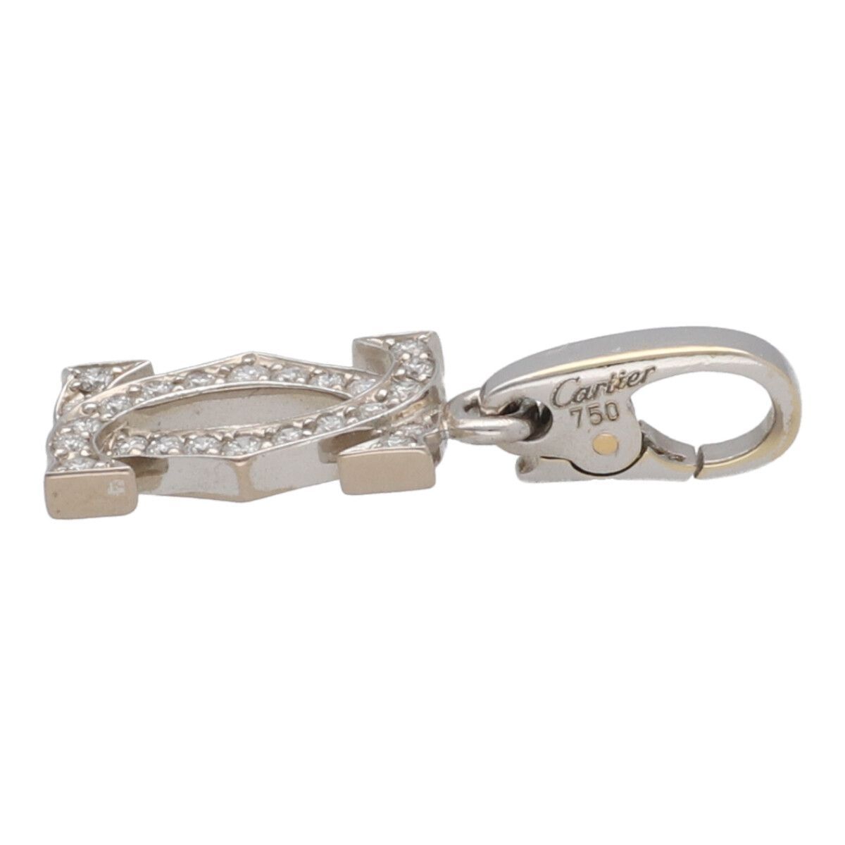 中古】 Cartier カルティエ C ドゥ チャーム K18 WG 2C ダイヤ 