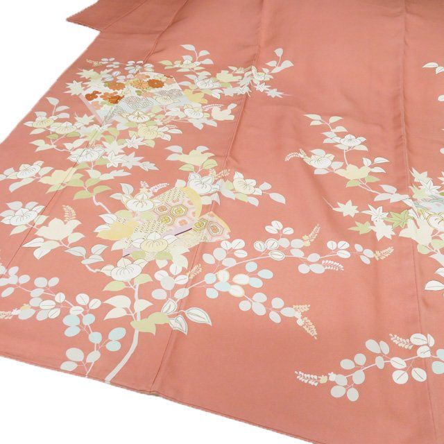 特選 訪問着 着物 中古 正絹 袷 紋付き 金駒刺繍 千總 高島屋扱い 花