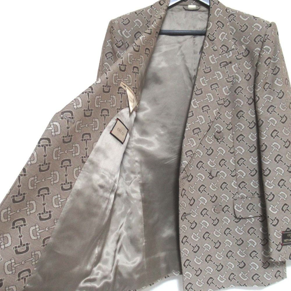 新品同様 GUCCI グッチ ホースビット柄 ジャガード ダブル